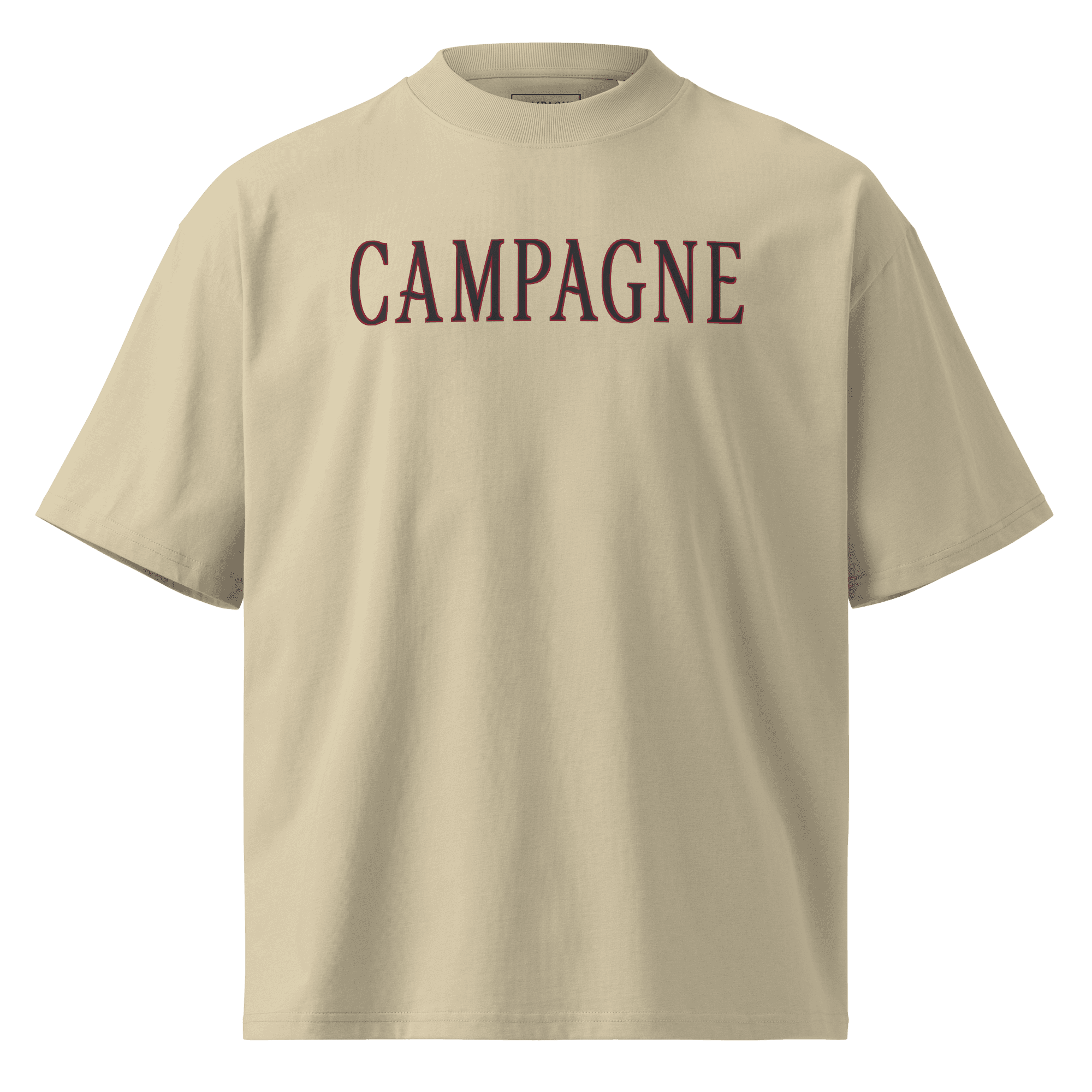 Campagne Wordmark Tee Stone, front product view